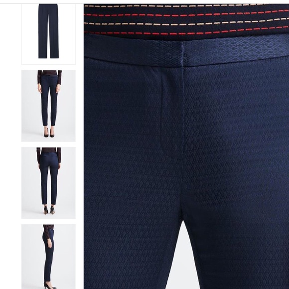 NWT Etcetera Blue Diamond Embossed Ankle Pants Trousers Sz 6 $238 - Picture 5 of 8